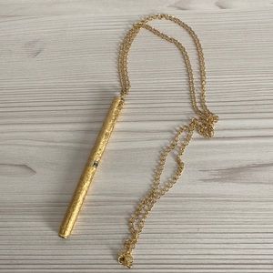 Mad Men inspired vintage gold pen necklace